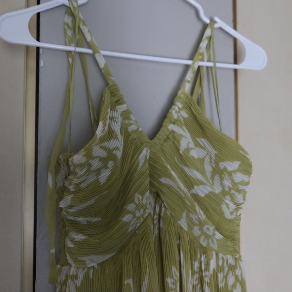 Green floral maxi dress